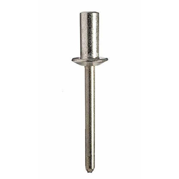Stanley Engineered Fastening Blind Rivet, Dome Head, 0.1875 in Dia., 0.47 in L, Aluminum Body, 1000 PK AD64SSH